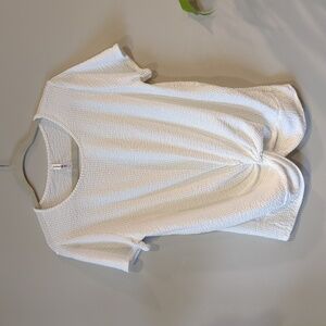 Hanger 55 White Scrunched Flowy‎ Shirt